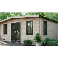 Powersheds Central Doors Apex Chalet Log Cabin - 14 x 18ft