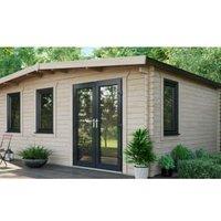 Powersheds Right Hand Door Apex Chalet Log Cabin - 14 x 18ft