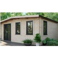 Powersheds Left Hand Door Apex Chalet Log Cabin - 14 x 18ft
