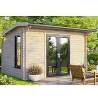 Powersheds Central Doors Apex Log Cabin - 12 x 8ft