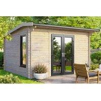 Powersheds Central Doors Apex Log Cabin - 12 x 10ft