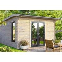 Powersheds Central Doors Apex Log Cabin - 12 x 12ft