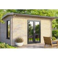 Powersheds Central Doors Apex Log Cabin - 14 x 8ft