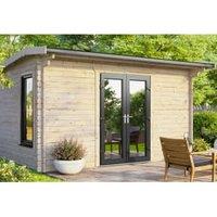Powersheds Central Doors Apex Log Cabin - 14 x 10ft