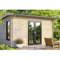 Powersheds Central Doors Apex Log Cabin - 14 x 12ft
