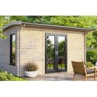 Powersheds Central Doors Apex Log Cabin - 14 x 14ft