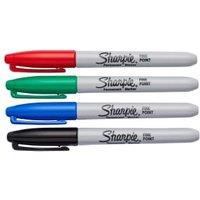 Sharpie Multi Coloured Permanent Standard Fine Marker Pen - Pack of 4
