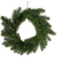 Charles Bentley Faux Pre-Lit Christmas Wreath - 12 inch