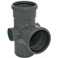 FloPlast 110mm Anthracite Grey Branch Soil Pipe Double Socket/Spigot - 92.5