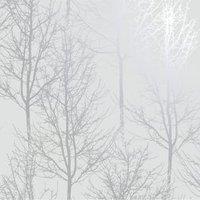Holden Decor Rhea Trees Grey & Silver Effect Wallpaper - 10.05m x 53cm