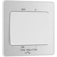 BG Evolve 10A Triple Pole Fan Isolator Switch - Brushed Steel