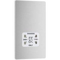BG Evolve 115/240V Dual Voltage Shaver Socket - Brushed Steel