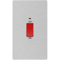 BG BG Evolve Brushed Steel Double Pole Switch with Power Led Indicator