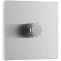 BG Evolve 2 Way Trailing Edge Led Push On / Off 200W Single Dimmer Switch - Brushed Steel