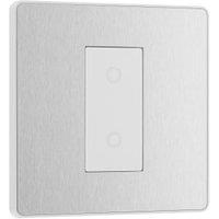 BG Evolve 2 Way Secondary Single Touch 200W Dimmer Switch - Brushed Steel