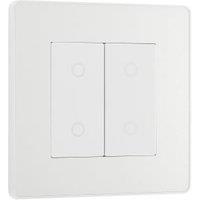 BG Evolve 2 Way Master Double Touch 200W Dimmer Switch - Pearlescent White