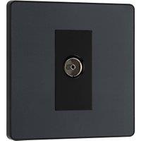 BG Evolve Single Socket for TV or FM Co-Axial Aerial Connection - Matt Grey