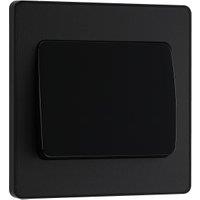 BG Evolve 2 Way 20A 16Ax Wide Rocker Single Light Switch - Matt Black