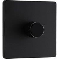 BG Evolve 2 Way Trailing Edge Led Push On / Off 200W Single Dimmer Switch - Matt Black