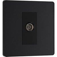 BG Evolve Single Socket for TV or FM Co-Axial Aerial Connection - Matt Black
