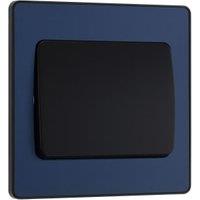 BG Evolve 2 Way 20A 16Ax Wide Rocker Single Light Switch - Matt Blue
