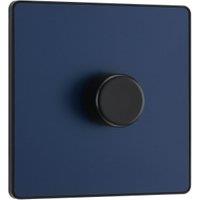 BG Evolve 2 Way Trailing Edge Led Push On / Off 200W Single Dimmer Switch - Matt Blue