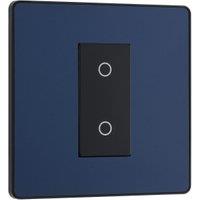 BG Evolve Secondary Matt Blue 2 Way Double Touch Dimmer Switch - 200W