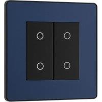 BG Evolve Secondary 2 Way Double Touch 200W Dimmer Switch - Matt Blue