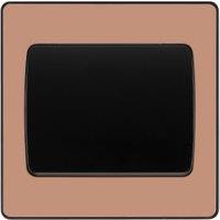 BG Evolve 2 Way 20A 16Ax Wide Rocker Single Light Switch - Polished Copper