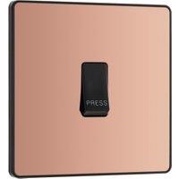 BG Evolve 10A Single Press Switch - Polished Copper