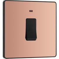 BG Evolve 20A Double Pole Switch with Power Led Indicator - Polished Copper