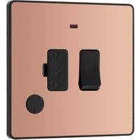 BG Evolve 13A Switched Fused Connection Unit with Power Led Indicator & Flex Outlet - Polished Copper