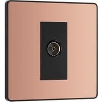 BG Evolve Single Socket for TV or FM Co-Axial Aerial Connection - Polished Copper