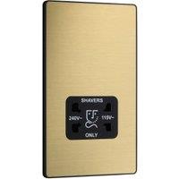 BG Evolve 115-240V Dual Voltage Shaver Socket - Brushed Brass