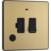 BG Evolve 13A Switched Fused Connection Unit with Power Led Indicator & Flex Outlet - Brushed Brass