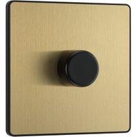 BG Evolve Trailing Edge Led 2 Way Push On / Off 200W Single Dimmer Switch - Brushed Brass