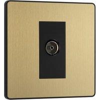 BG Evolve Single Socket For TV or FM Co-Axial Aerial Connection - Brushed Brass