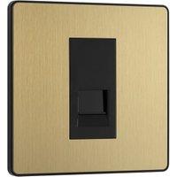 BG Evolve Single Secondary Telephone Socket - Brushed Brass