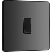 BG Evolve 20A 16Ax Single Intermediate Light Switch - Black Chrome