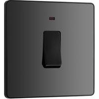 BG Evolve 20A Double Pole Switch with Power Led Indicator - Black Chrome