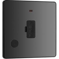 BG Evolve Unswitched 13A Fused Connection Unit with Power Led Indicator & Flex Outlet - Black Chrome