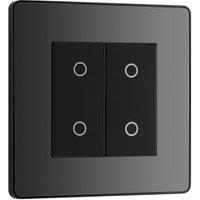 BG Evolve Master 2 Way Double Touch 200W Dimmer Switch - Black Chrome