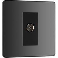 BG Evolve Single Socket for TV & FM Co-Axial Aerial Connection - Black Chrome