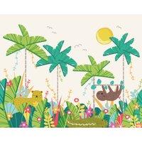 Origin Murals Jungle Animals Green Wall Mural - 3 x 2.4m