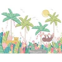 Origin Murals Jungle Animals Pale Green Wall Mural - 3 x 2.4m