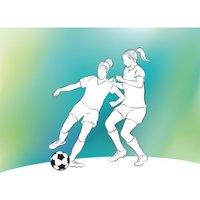 Origin Murals Girls Playing Football Green Wall Mural - 3 x 2.4m