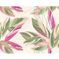 Origin Murals Botanical Calathea Leaves Pink Wall Mural - 3.5 x 2.8m