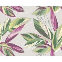 Origin Murals Botanical Calathea Leaves Grey Wall Mural - 3.5 x 2.8m
