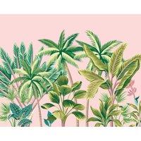 Origin Murals Tropical Palm Trees Pink Wall Mural - 3.5 x 2.8m