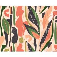 Origin Murals Abstract Leaf Shapes Orange Wall Mural - 3.5 x 2.8m